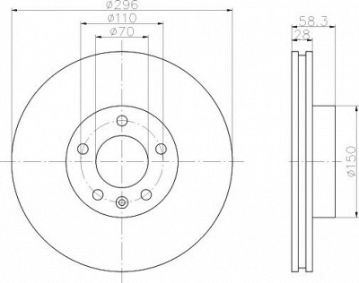 HELLA PAGID 8dd355102831 -  Тормозной диск